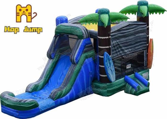 Parque de atracciones combinado de la palmera de la gorila inflable tropical del verano