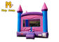 rosa del PVC de 0.4mm-0.55m m y castillo de salto inflable de la casa púrpura de la despedida