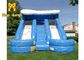 Azul diapositiva doble inflable del resbalón N de 20 pies con la piscina ignífuga