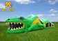 Verde inflable de los niños combinados animosos animales inflables del castillo del trampolín del PVC