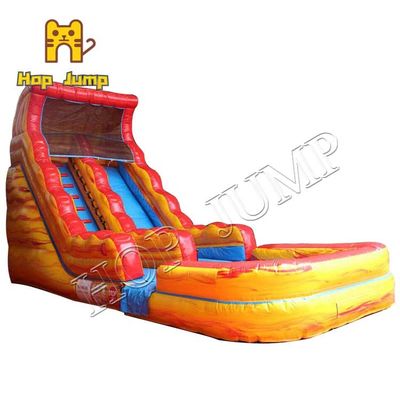 Diapositiva mojada material del tobogán acuático 0.55m m del fuego del mármol inflable del Pvc